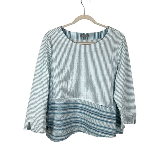 Habitat Blue Stripe Lagenlook Tunic Top - Picture 1 of 6